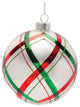 Plaid Glittered Glass Ornament, 6-Piece Set