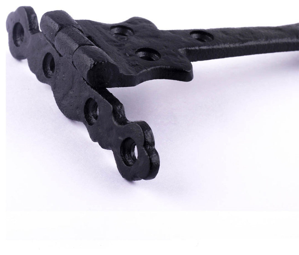 Black Hinges For Doors Wrought Iron Hinge 6 Inch Spear Tip Hardware Pack of 4