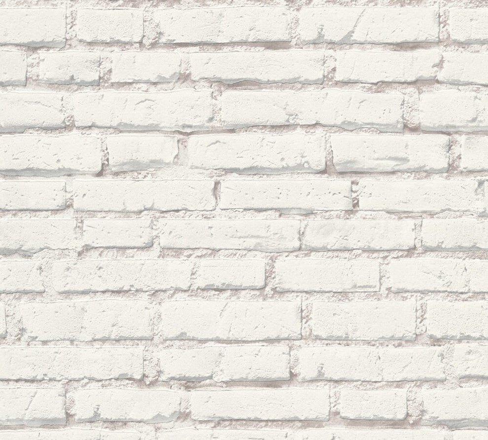 Best of Wood''n Stone, Modern Wood Stone Brick Cream Wallpaper Roll