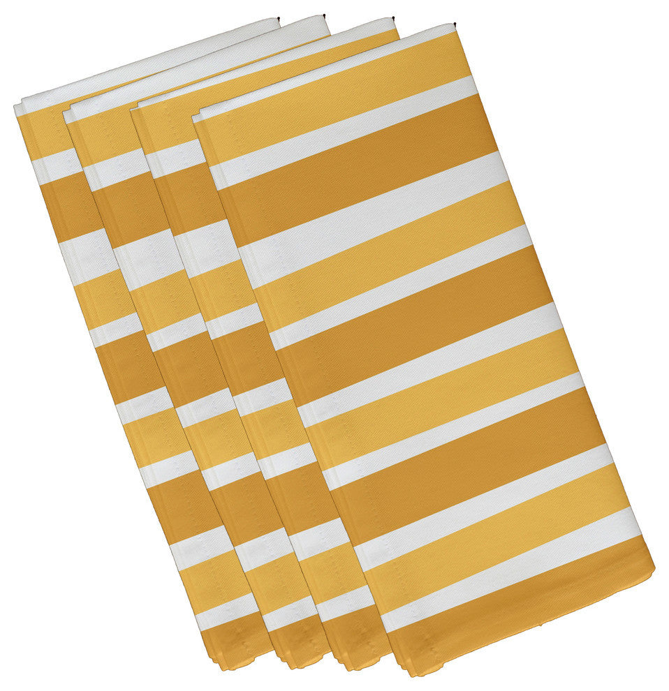 Decorative Holiday Napkin, Set of 4, Stripe, Gold