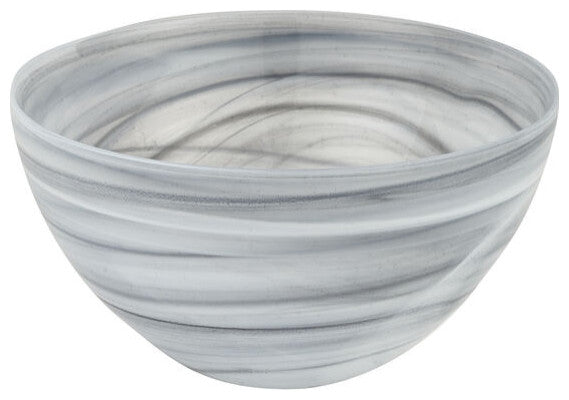 Badash P273 Gray Alabaster Glass 6" Round Salad or Candy Bowl