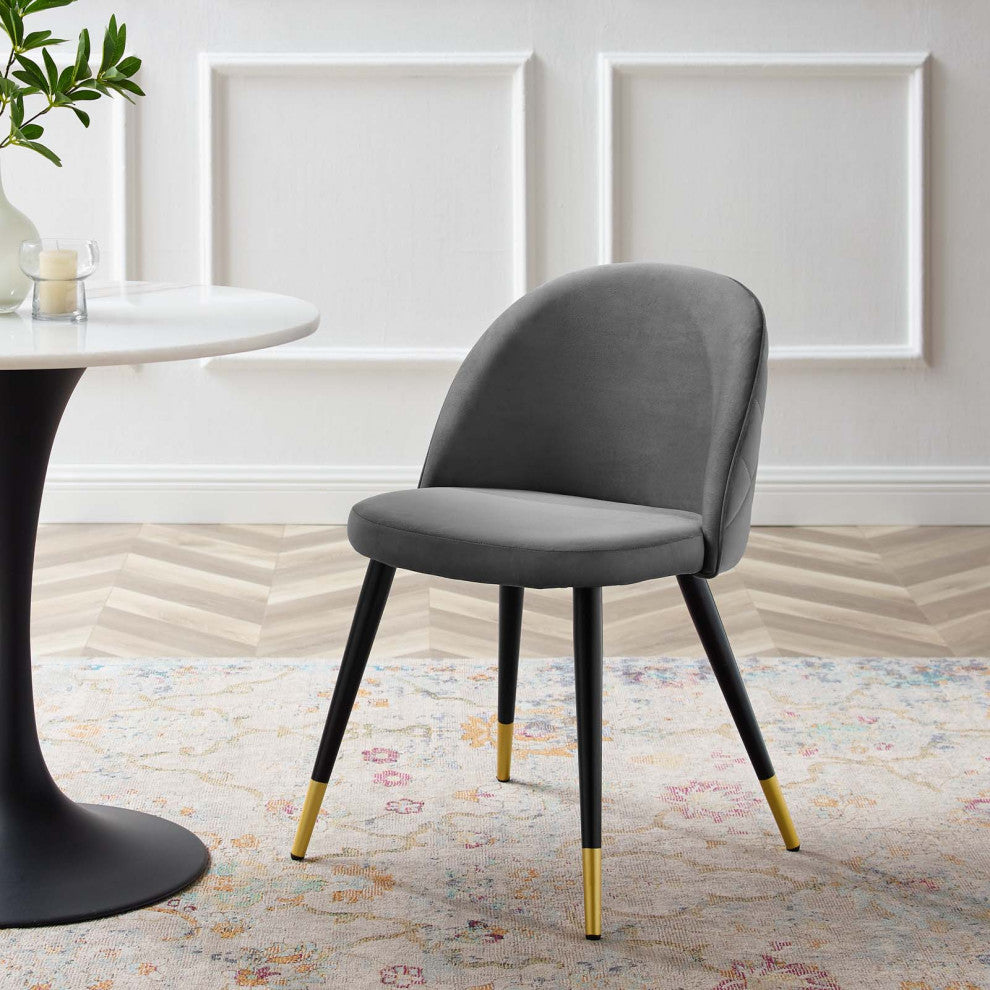 Cordial Performance Velvet Dining Chairs - Set of 2-Gray