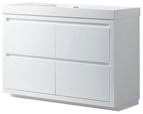 Vanity Art Single-Sink Bathroom Vanity With Resin Top, 48"