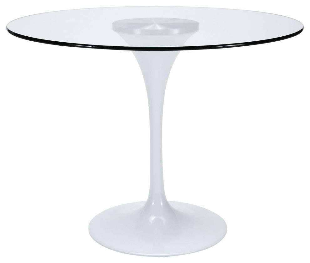 Modern Contemporary Kitchen 40" Glass Dining Table Clear