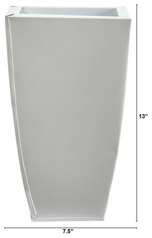 13" Tapered Square Metal Planter