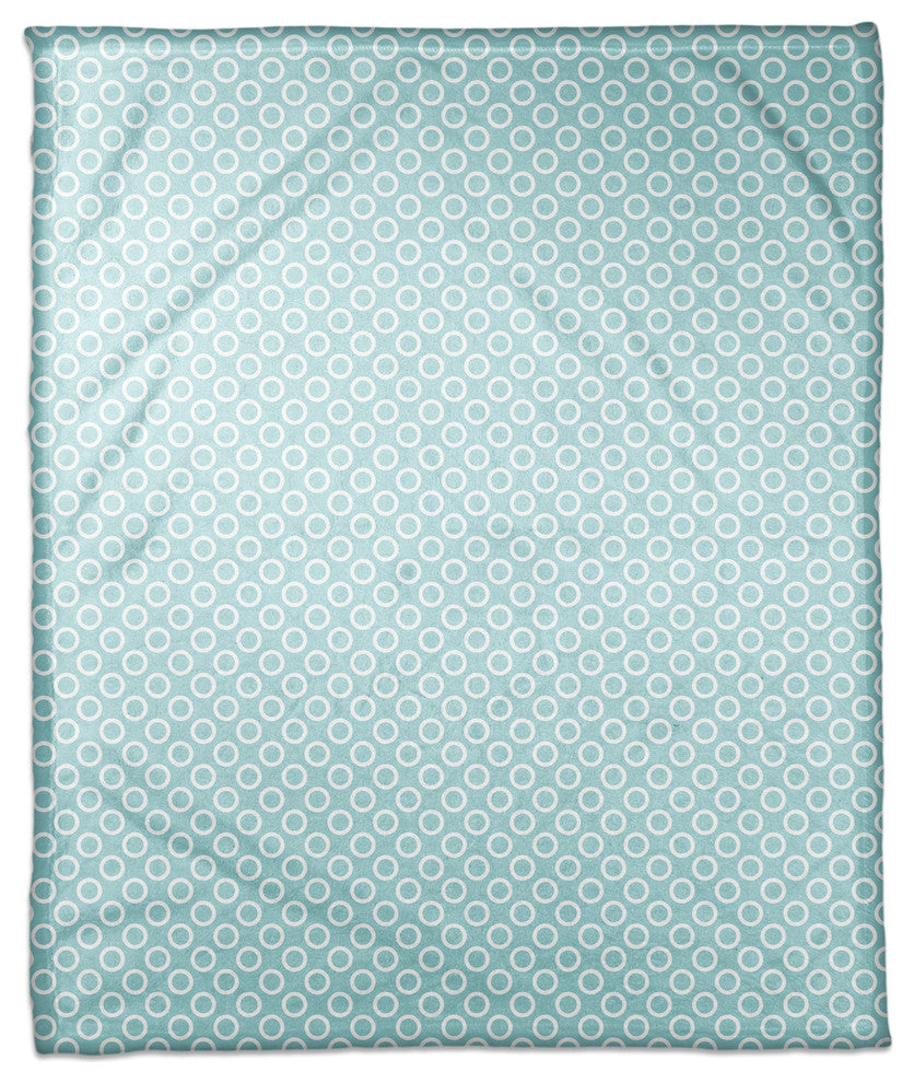 Circle Pattern in Blue Fleece Blanket