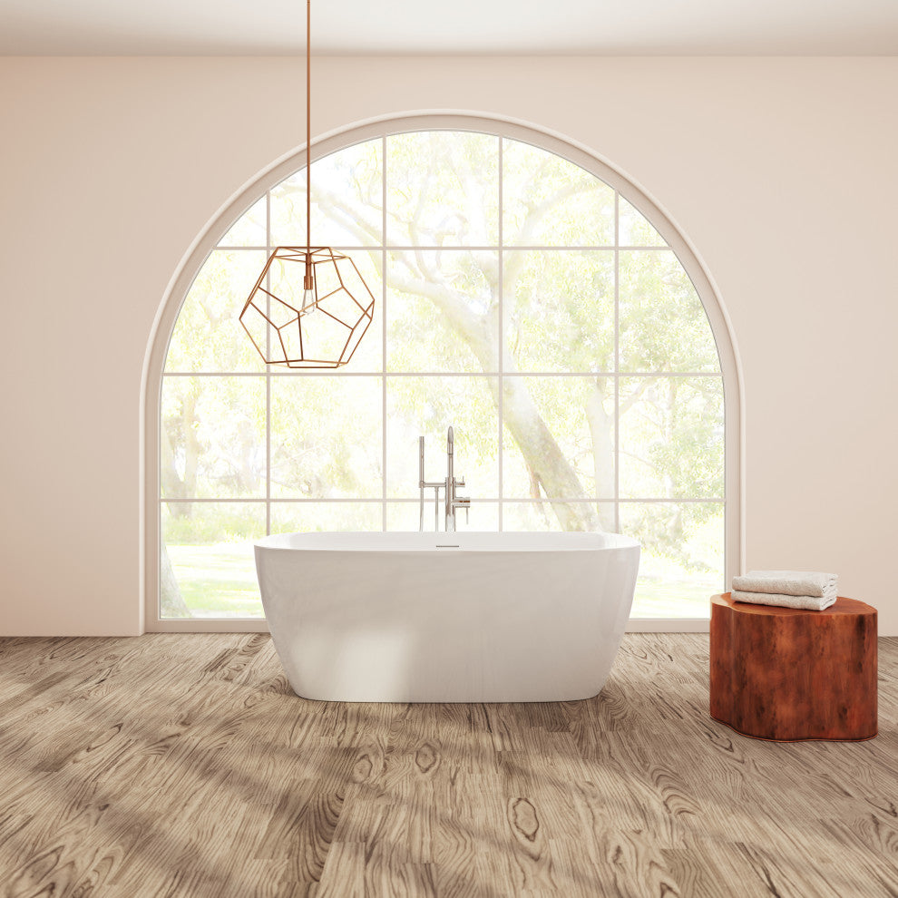Perlato Catalonia Freestanding Soaking Tub, White, 59"