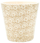 Chloe Floral Accent Planter, Beige