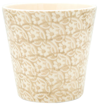 Chloe Floral Accent Planter, Beige