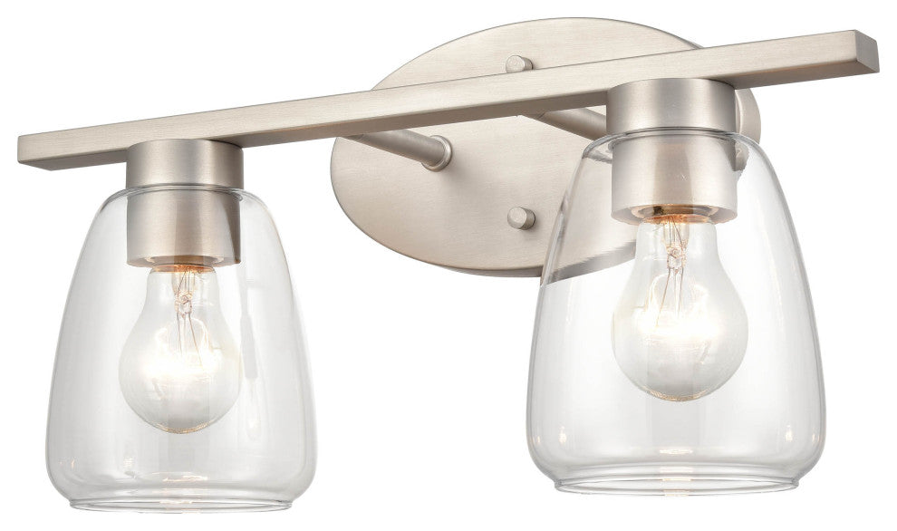 2 Light 16" Satin Nickel Bathroom Vanity Light