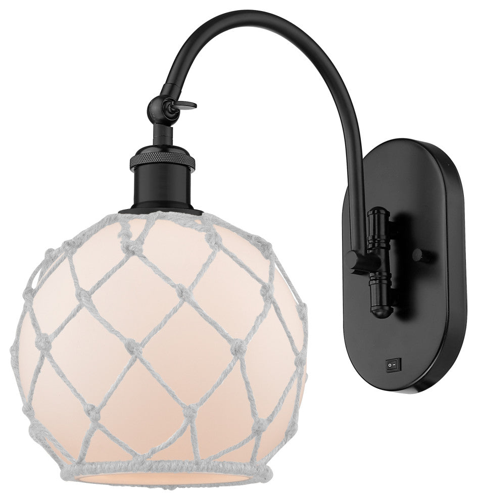 Innovations 518-1W-BK-G121-8RW-LED 1-Light Sconce, Matte Black