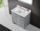 36" Single Sink Bathroom Vanity With Carrara Marble Top