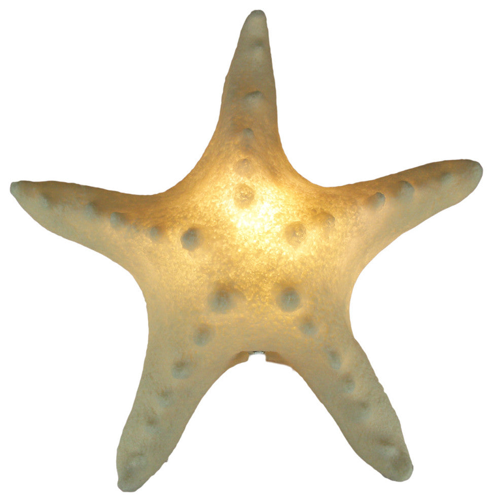 White Sandstone Finish Starfish Coastal Art Accent Lamp 16 inch