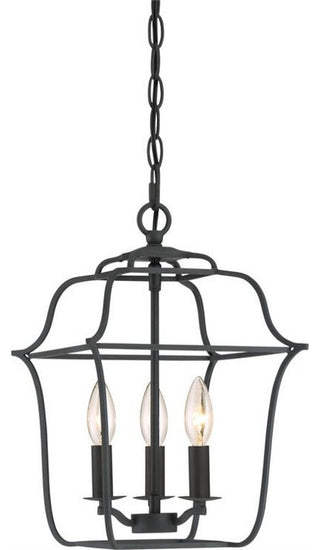 Quoizel GLY5203BA Three Light Foyer Pendant Gallery Royal Ebony