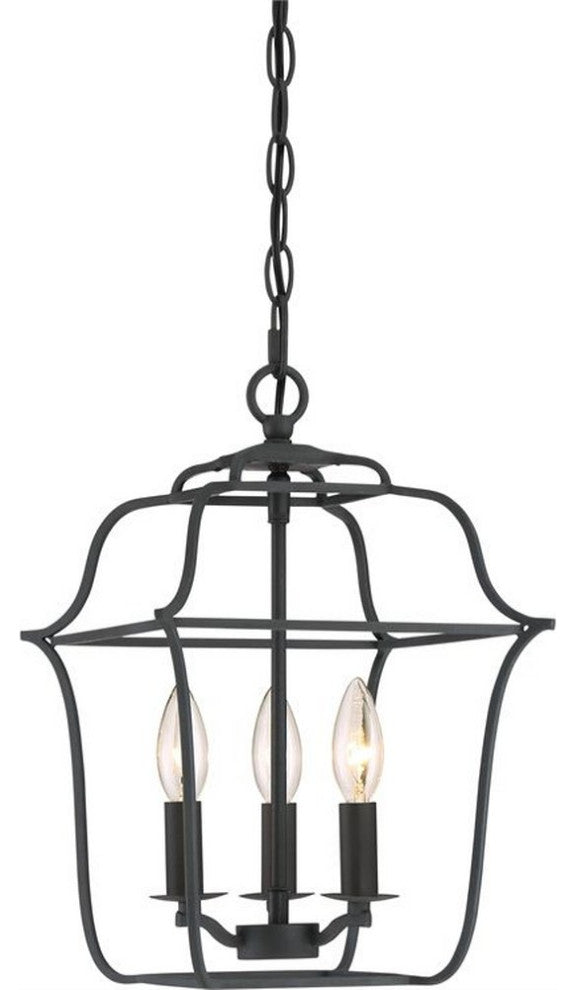 Quoizel GLY5203BA Three Light Foyer Pendant Gallery Royal Ebony