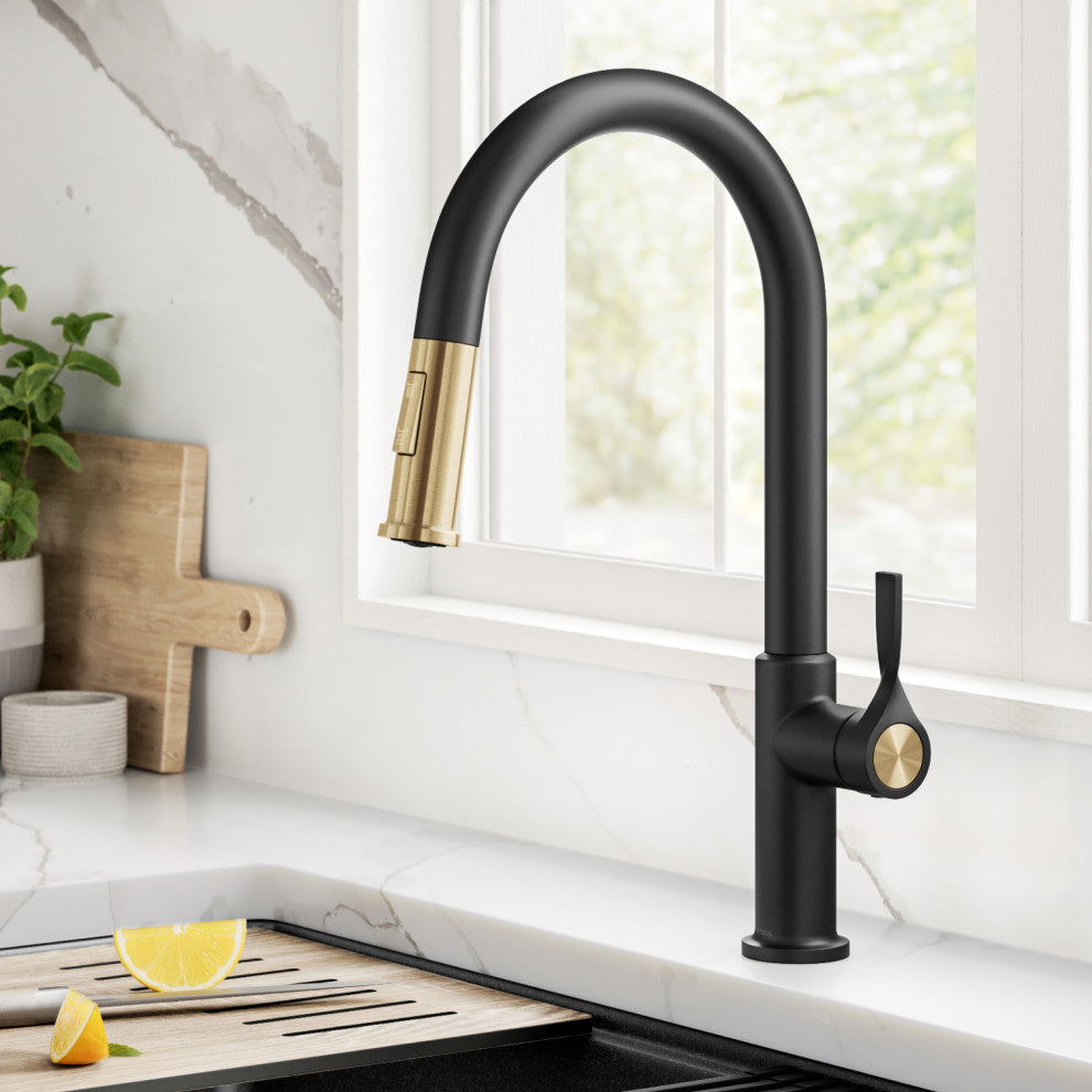KRAUS Torak 2-Function Single Handle Pull Down Kitchen Faucet SFBBMB