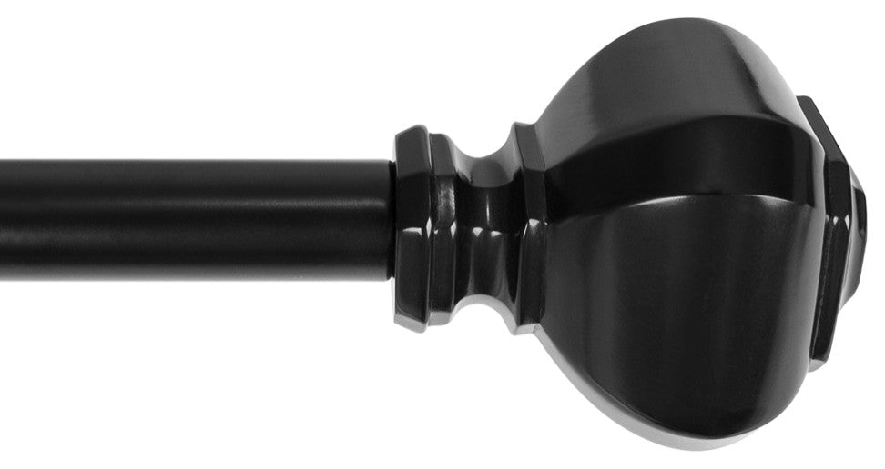 UTOPIA ALLEY 3/4 Inch Curtain Rod - Curtain Rods For Windows 48 to 86 Inch, Black