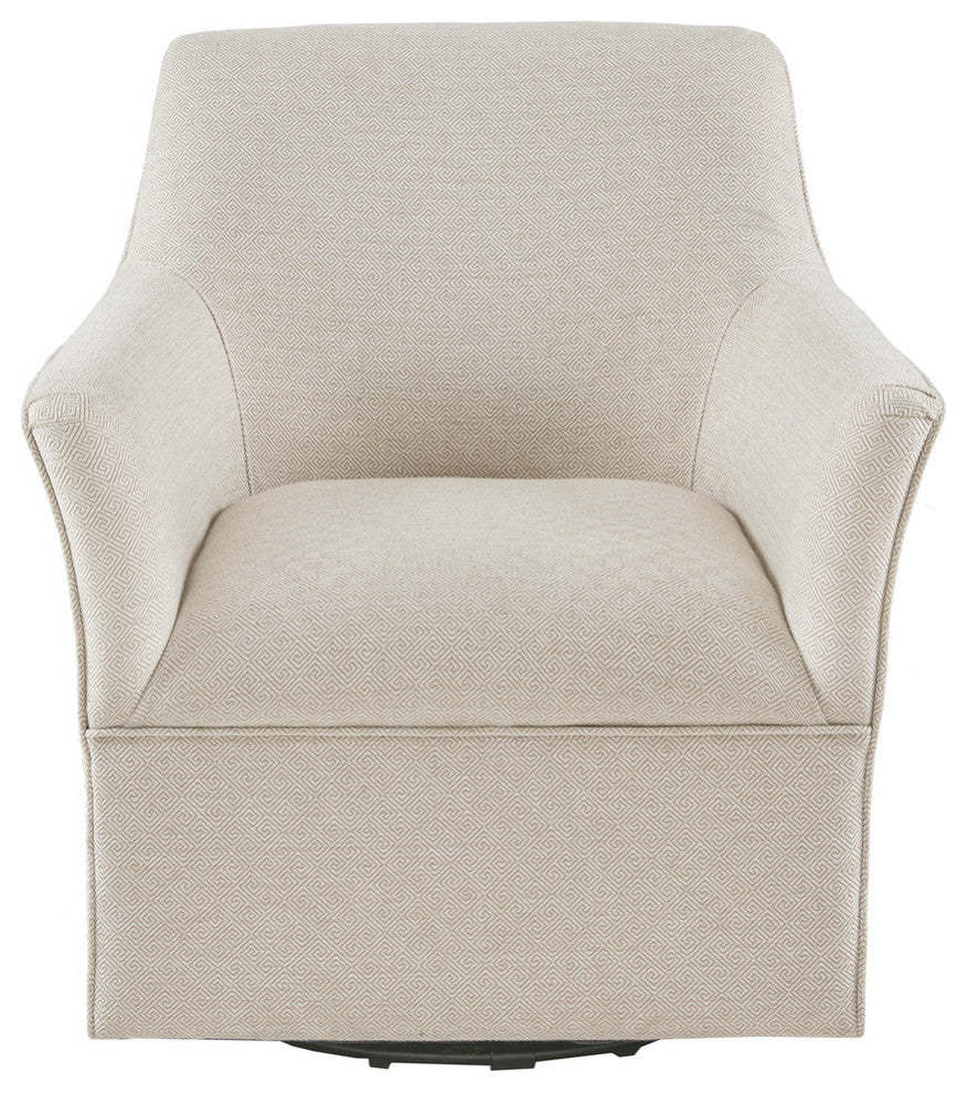 Madison Park Augustine Tight Back Swivel Lounge Chair, Cream