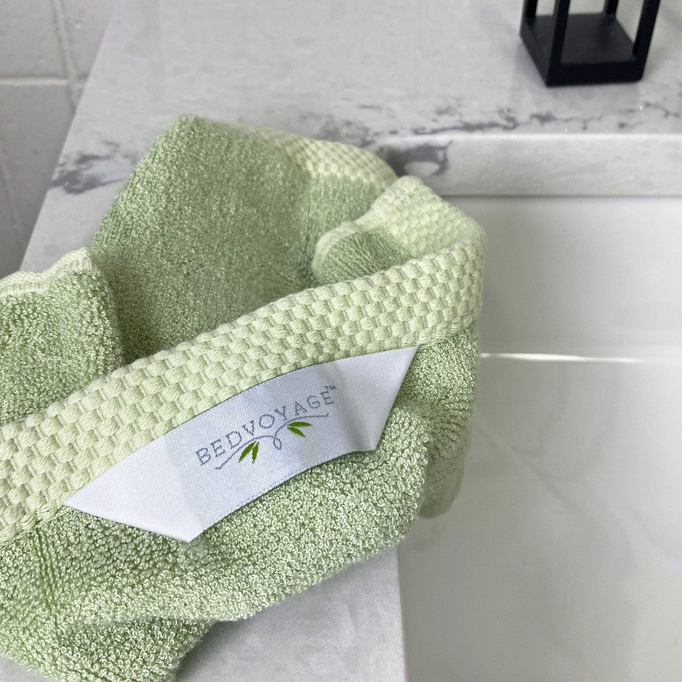 BedVoyage Luxury Viscose from Bamboo Towel Collection, Sage, 3 Piece Set
