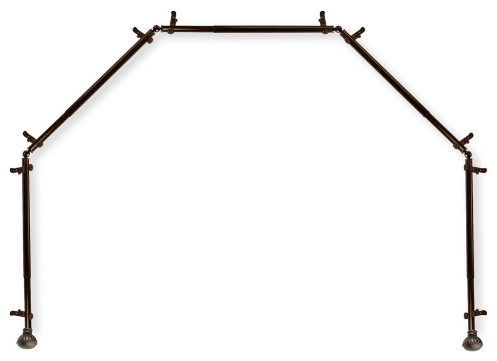 Magnolia 13/16" 5-Sided Bay Window Curtain Rod, Cocoa