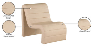 Ivy Upholstered Accent Chair, Tan, Vegan Leather