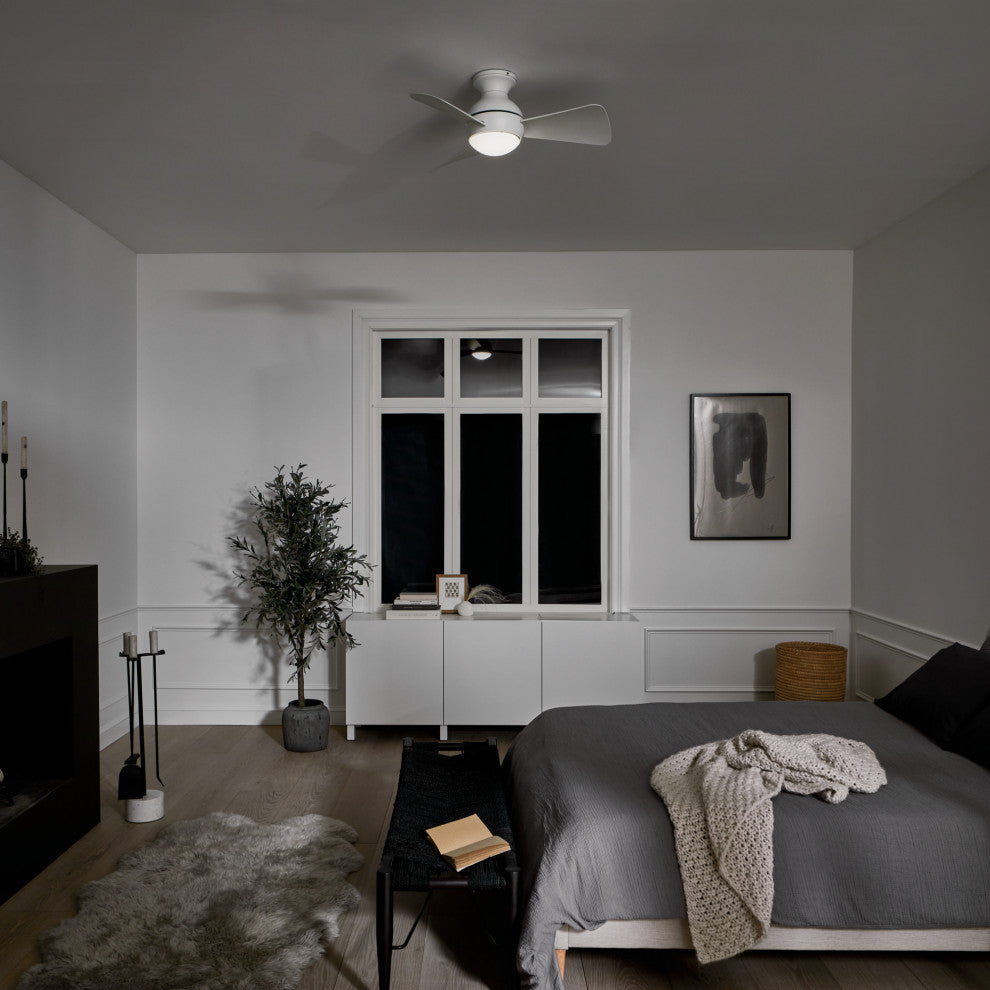 34" Sola Fan LED, Matte White