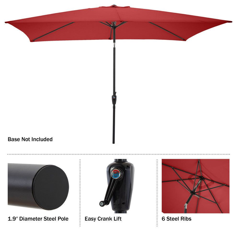 Pure Garden 10' Rectangular Patio Umbrella, Red