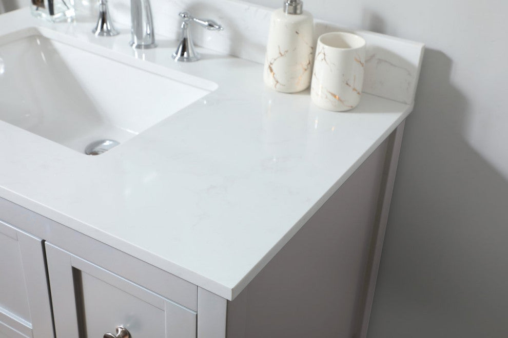 Tobias 32" Single Bathroom Vanity, Gray, With Backsplash