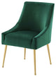 Side Dining Chair, Set of 2, Velvet, Metal, Green, Modern, Bistro Restaurant