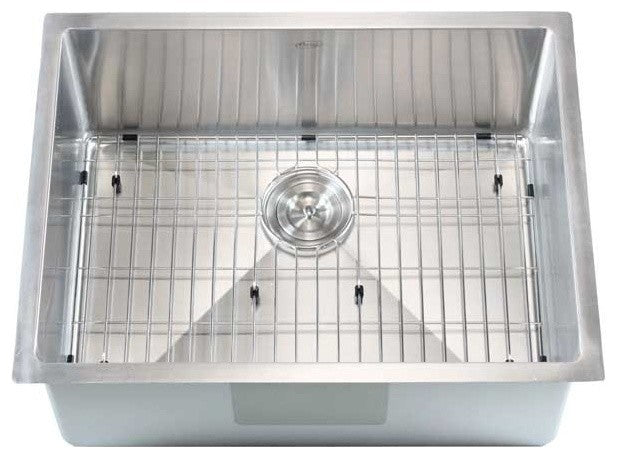 Stainless Steel Undermount Single Bowl Bar Sink, Brushed Finish, 26"