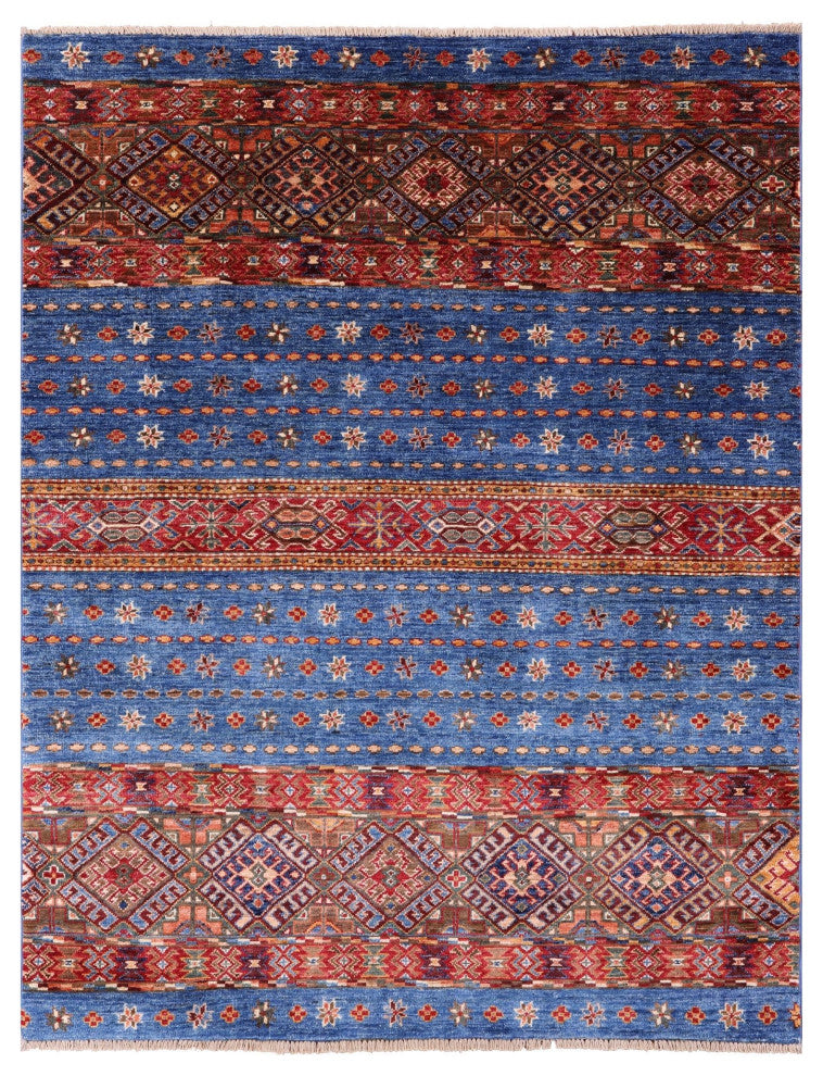 4' 3" X 5' 5" Super Kazak Khorjin Hand Knotted Rug Q11065