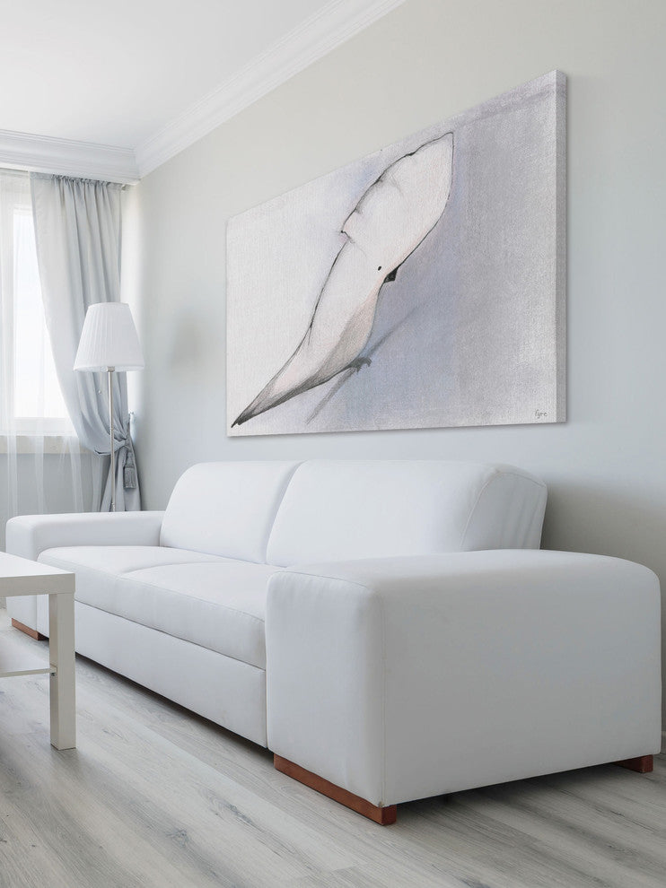 "White Cockatoo" Painting Print on Wrapped Canvas, 60"x40"