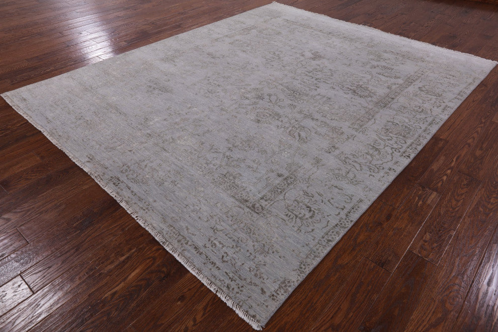8' 1" X 10' 2" Persian Contemporary Wool and Silk Hand Knotted Area Rug Q3859