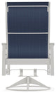 Leeward Sling Outdoor Swivel Rocker, Mavi/Snow