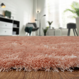 Weave & Wander Armada Plush Shag Rug, Blush, 8'x8' Round
