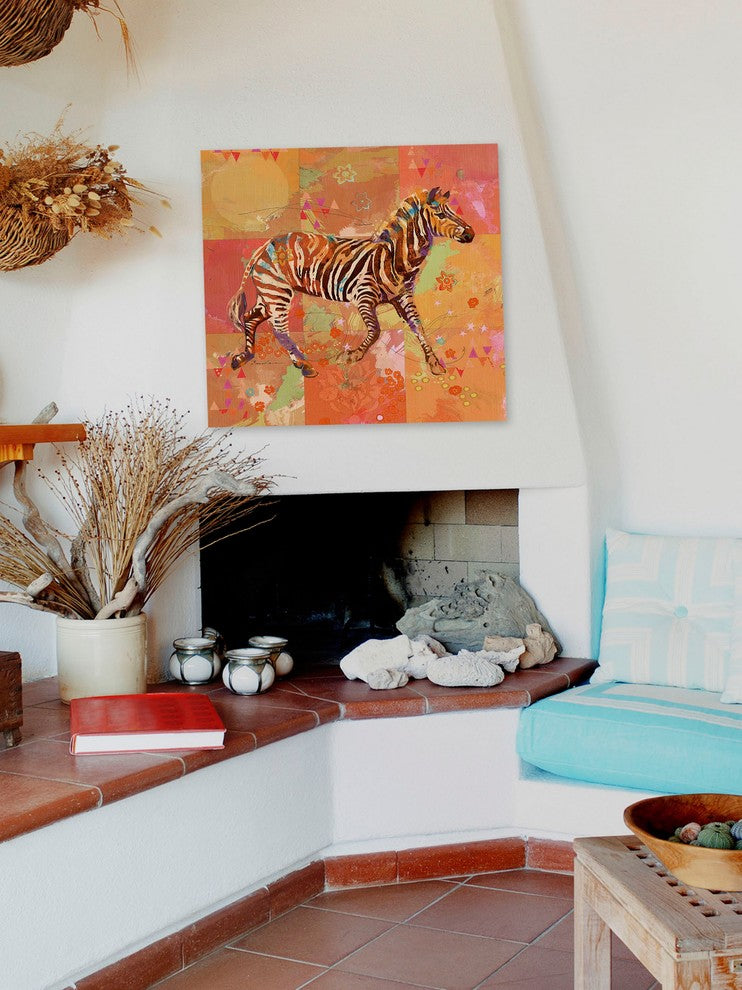 "AfriKarma Zebra" Painting Print on Canvas by Evelia