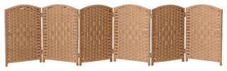 2 ft. Short Diamond Weave Fiber Room Divider Natural 6 Panel