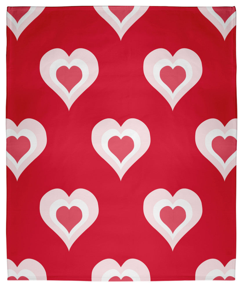 60 x 80 in Burnin' Love Valentine's Throw Blanket, Red