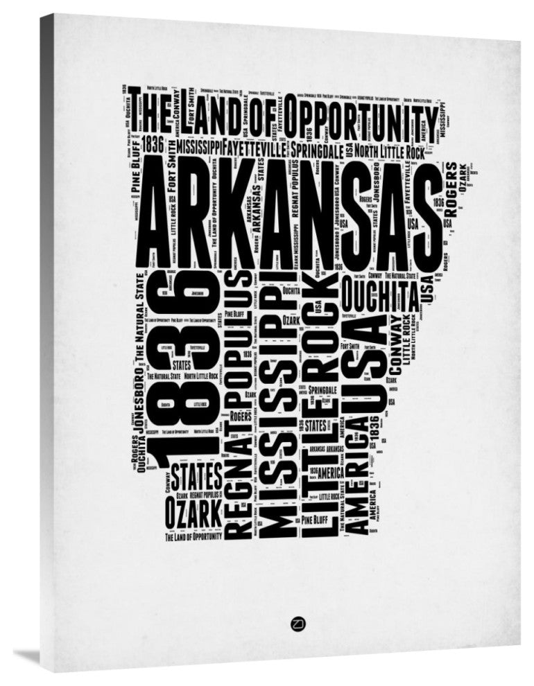 "Arkansas Word Cloud 2" Fine Art Print