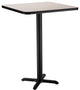 NPS Cafe Table, 36" Square, "X" Base, 42" Height, Grey Nebula