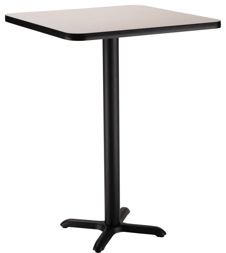 NPS Cafe Table, 36" Square, "X" Base, 42" Height, Grey Nebula