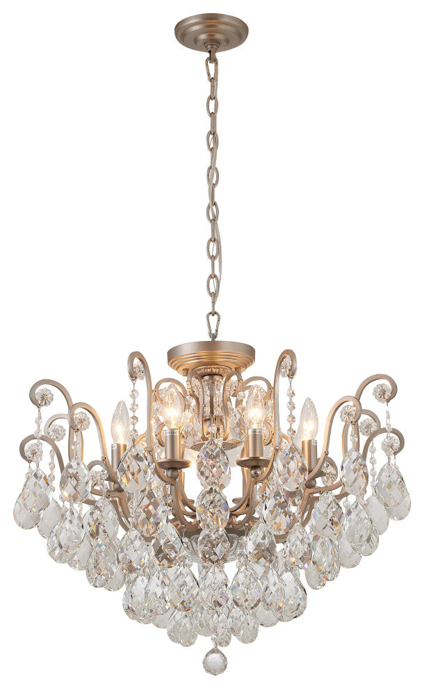 Bethel International BET62PEW PEN 8 Light Chandelier, Pewter