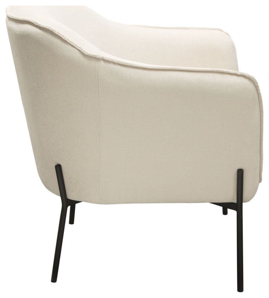 Status Accent Chair in Cream Fabric with Black Powder Coated Metal Leg