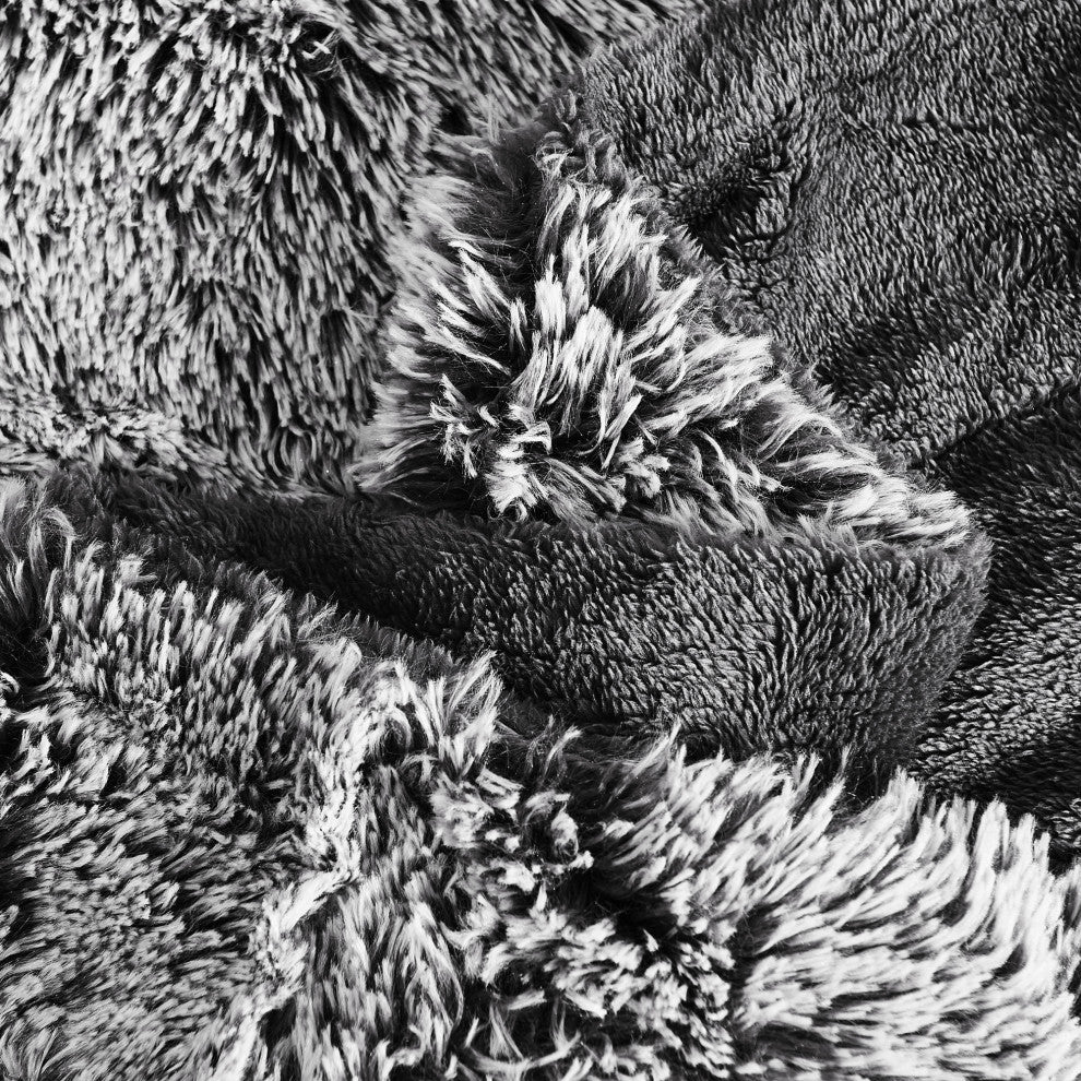 Woolly Mammoth Throw Blanket, Black