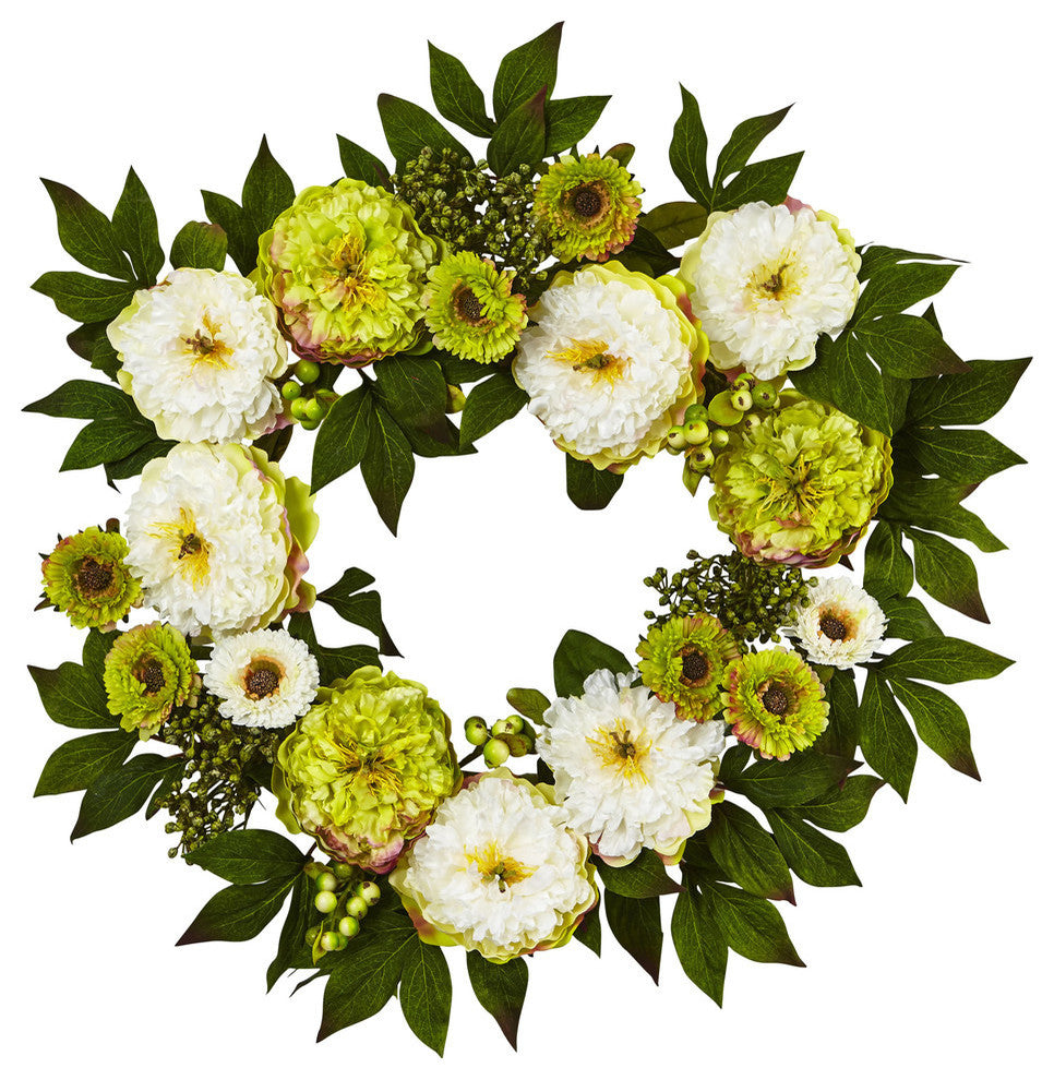 24" Peony Mum Wreath