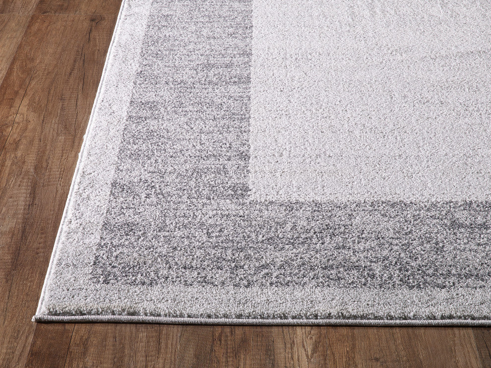 Abani Quartz QRZ100A Grey Bordered Area Rug
