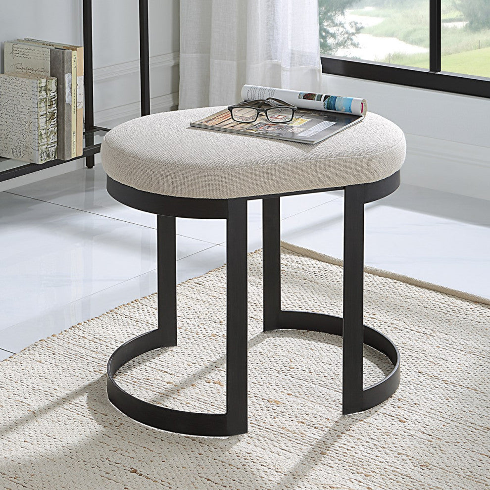Uttermost Infinity Accent Stool 23697, Black