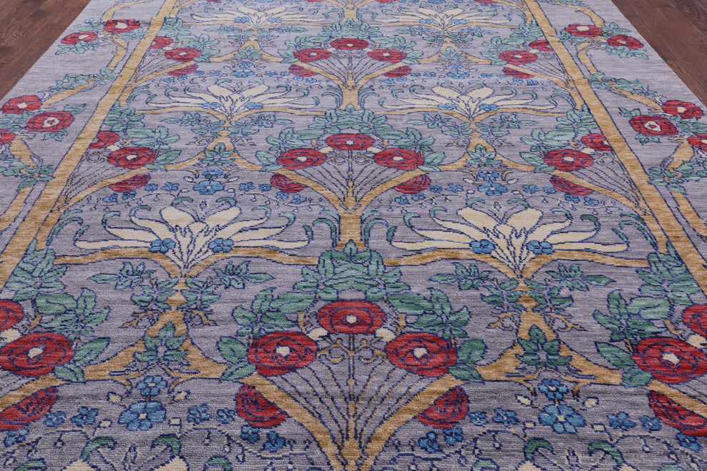 Hand Knotted William Morris Wool Rug 10' 2" X 14' 1" - Q15601