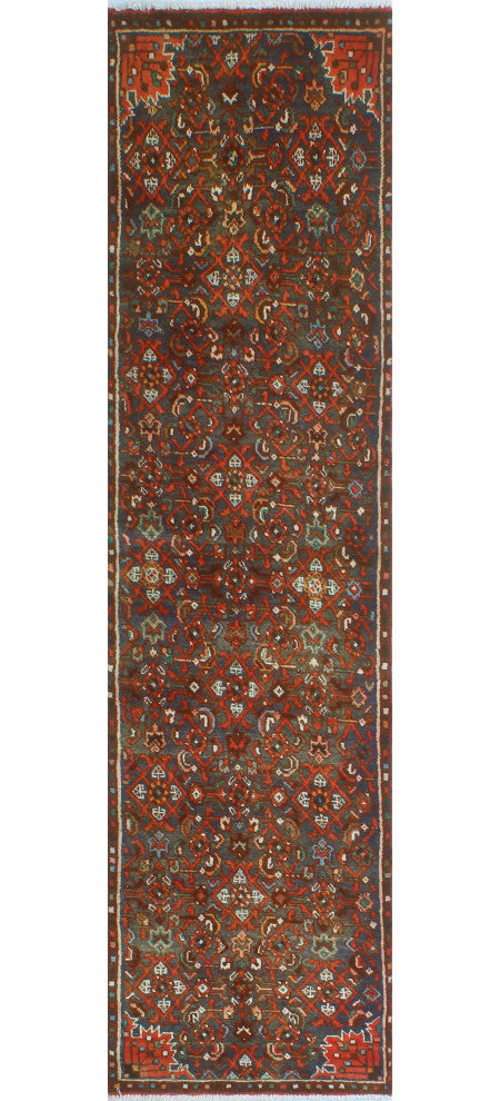Fine Vintage Distressed Gannon Gray/Orange Runner, 2'4x8'8