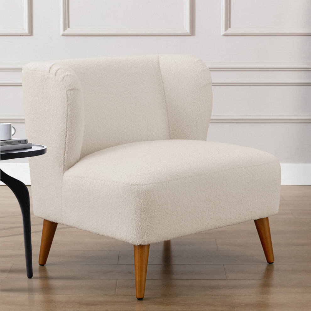 Vesper Boucle Accent Chair, Milky White